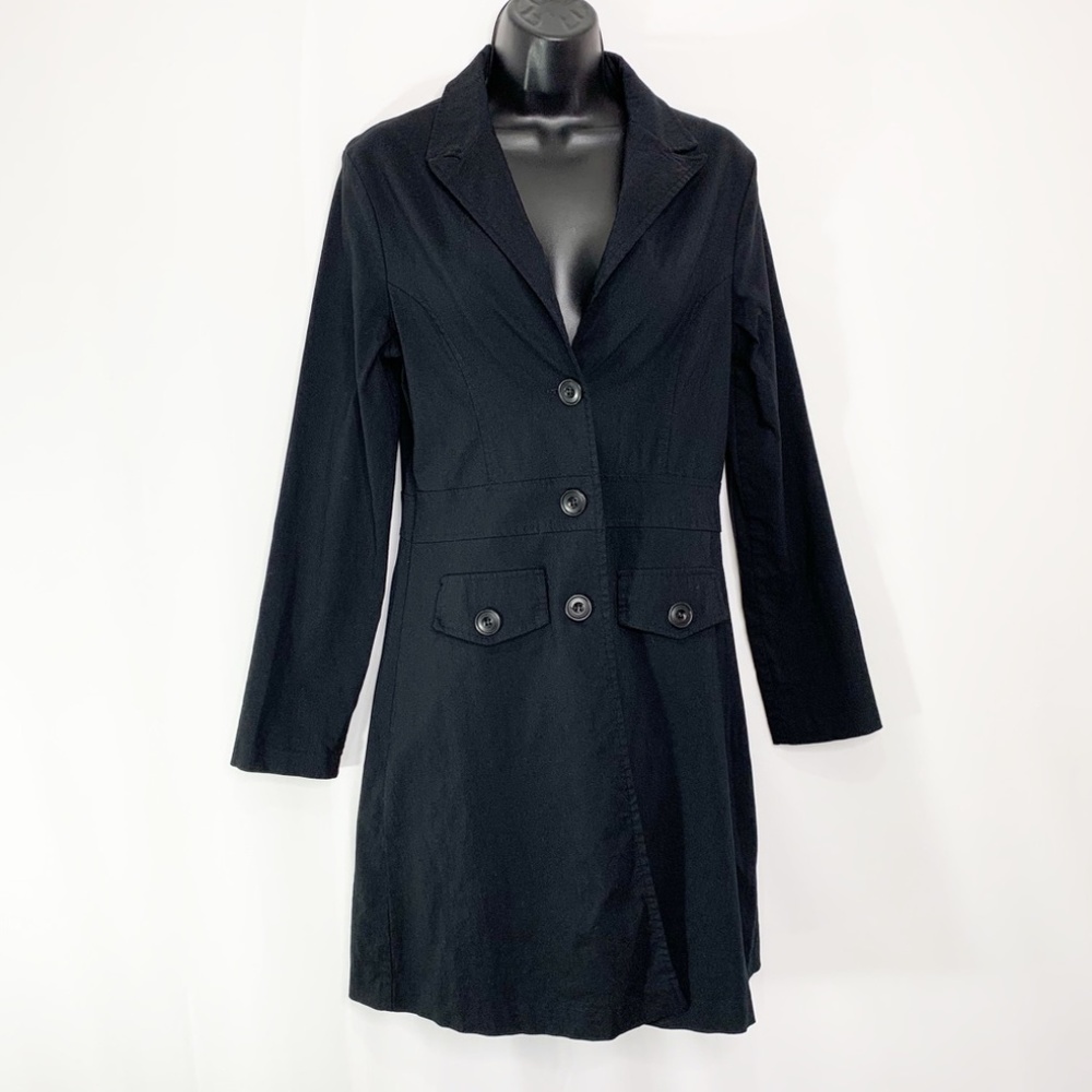 Celine by Champion Black Button-Front Car Coat